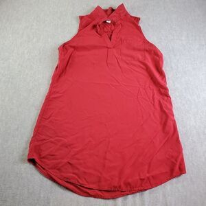 Old Navy Dress Womens Large Red Satin Sleeveless V Neck